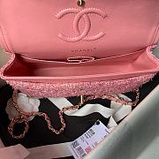 Chanel Medium Flap Bag Tweed Pink 25cm - 5