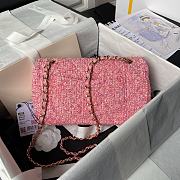 Chanel Medium Flap Bag Tweed Pink 25cm - 4