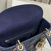 Dior Small Lady Bag Navy Blue Gold 20cm - 6