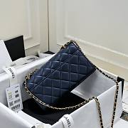 Chanel Woc Mini Flap Bag Navy Blue Lambskin 17x10x4cm - 6