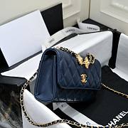 Chanel Woc Mini Flap Bag Navy Blue Lambskin 17x10x4cm - 5