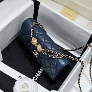 Chanel Woc Mini Flap Bag Navy Blue Lambskin 17x10x4cm - 4