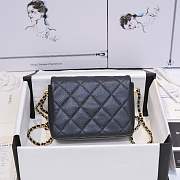 Chanel Classic Flap Mini Square Shoulder Bag Black 19x13x6cm - 6