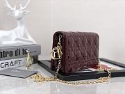 Dior Lady Pouch Patent Red Wine Bag 21.5 x 11.5 x 3 cm - 6