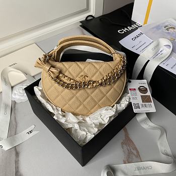 Chanel Beige Pouch Bag 18x17x8cm