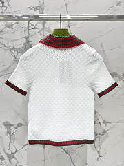 Gucci Web Stripe Cotton-blend Lace Polo Shirt - 2