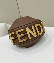 Fendi Fendigraphy Mini Brown Leather Bag 20x13x7.5cm - 3