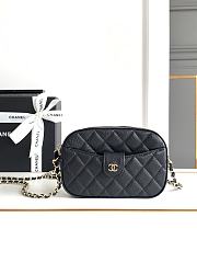 Chanel Matelasse Camera Shoulder Bag Caviar Black 24cm - 1