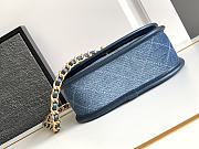  Chanel Small Messenger Bag Denim Blue 23.5x5.5x16.5cm - 5