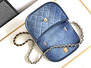  Chanel Small Messenger Bag Denim Blue 23.5x5.5x16.5cm - 4