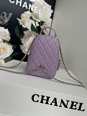 Chanel Backpack Mini Purple Caviar Gold 18x13x9cm - 5