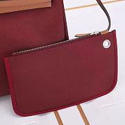 Hermes Ruby Canvas Leather Herbag Zip 31 Bag 31x10x26cm - 2