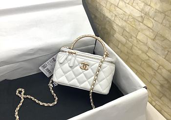 Chanel Vanity Case Top Handle White Bag 17x9.5x8cm
