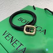 Bottega Veneta Black Leather Belt 2cm - 1