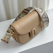 Marc Jacobs Leather Saddle Bag Beige 25x18x8cm - 3