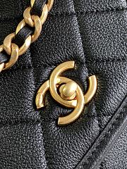 Chanel Small Messenger Bag Black Calfskin 23.5x5.5x16.5cm - 5