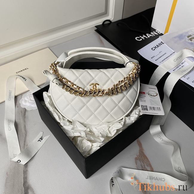 Chanel White Pouch Bag 18x17x8cm - 1