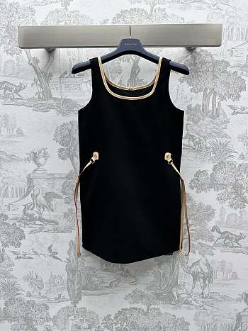 Louis Vuitton LV Leather Pull Straight-Cut Dress