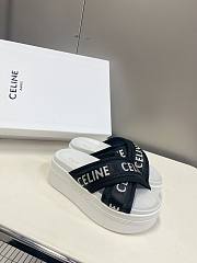 Celine Block Slide In Mesh Textile With Jacquard White - 1