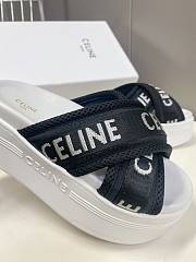 Celine Block Slide In Mesh Textile With Jacquard White - 4