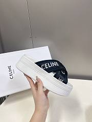 Celine Block Slide In Mesh Textile With Jacquard White - 3