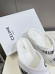 Celine Block Slide In Mesh Textile With White Jacquard  - 3