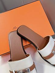 Hermes Gabriel Sandal White Brown - 2