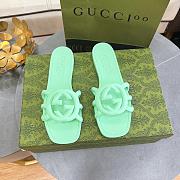 Gucci Rubber Green Slides - 1