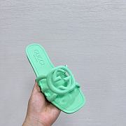 Gucci Rubber Green Slides - 2