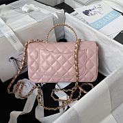 Chanel Small Top Handle Flap Bag Lambskin 21cm - 3