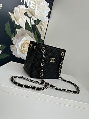 Chanel Chain Tote Bag Black Caviar Gold 16x15x9cm - 3