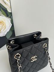 Chanel Chain Tote Bag Black Caviar Gold 16x15x9cm - 5