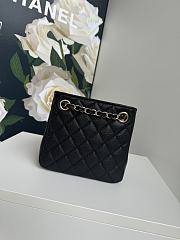 Chanel Chain Tote Bag Black Caviar Gold 16x15x9cm - 6