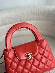 Chanel Kelly Lilac Red Top Handle Bag 13x19x7cm - 6