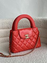 Chanel Kelly Lilac Red Top Handle Bag 13x19x7cm - 4