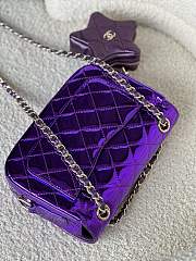 Chanel Mini Flap Bag Star Coin Mirror Metallic Purple 12.5x19x5cm - 5