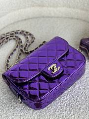 Chanel Mini Flap Bag Star Coin Mirror Metallic Purple 12.5x19x5cm - 3