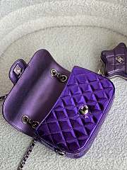 Chanel Mini Flap Bag Star Coin Mirror Metallic Purple 12.5x19x5cm - 2