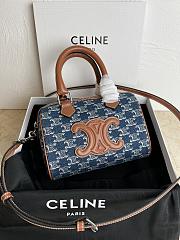 Celine Small Boston Denim With Triomphe Bag 20x14x10cm - 1