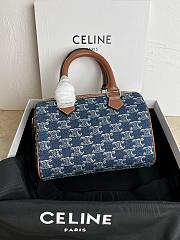 Celine Small Boston Denim With Triomphe Bag 20x14x10cm - 5