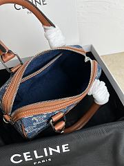 Celine Small Boston Denim With Triomphe Bag 20x14x10cm - 2