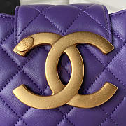 Chanel Messenger Bag Lambskin Gold Purple 21x14x5cm - 3