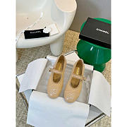 Chanel Mary Janes Cotton & Silk Brown - 5