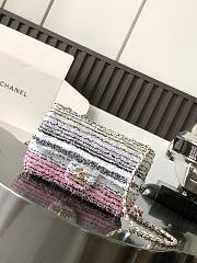 Chanel Small Flap Bag Sequins Gold White Black Pink Yellow 21x14x8cm - 1