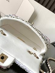 Chanel Small Flap Bag Sequins Gold White Black Pink Yellow 21x14x8cm - 6