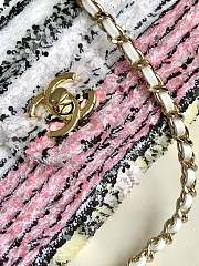 Chanel Small Flap Bag Sequins Gold White Black Pink Yellow 21x14x8cm - 5