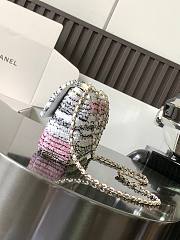 Chanel Small Flap Bag Sequins Gold White Black Pink Yellow 21x14x8cm - 3