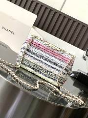 Chanel Small Flap Bag Sequins Gold White Black Pink Yellow 21x14x8cm - 2