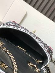 Chanel Small Flap Bag Sequins Gold Black White Pink Yellow 21x14x8cm - 2