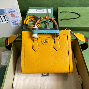Gucci Diana Small Tote Bag Yellow 27x24x11cm